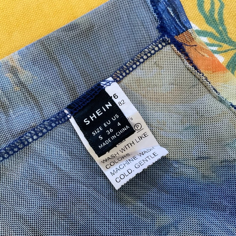Van Gogh Starry Night Mesh Crop Top - Picture 3 of 5